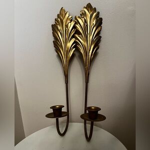 beautiful pair of gold metal scones